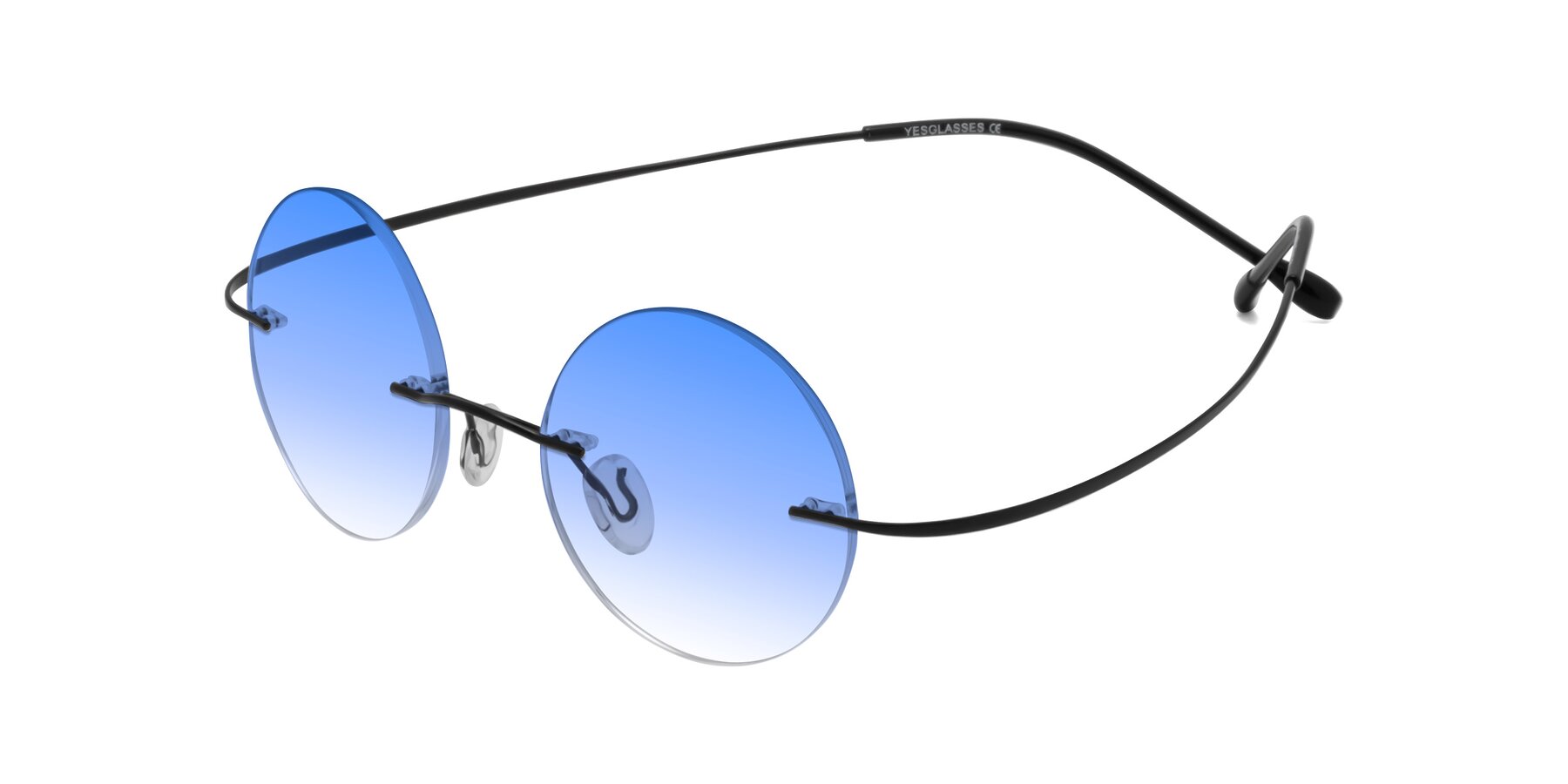 Angle of Minicircle in Black with Blue Gradient Lenses