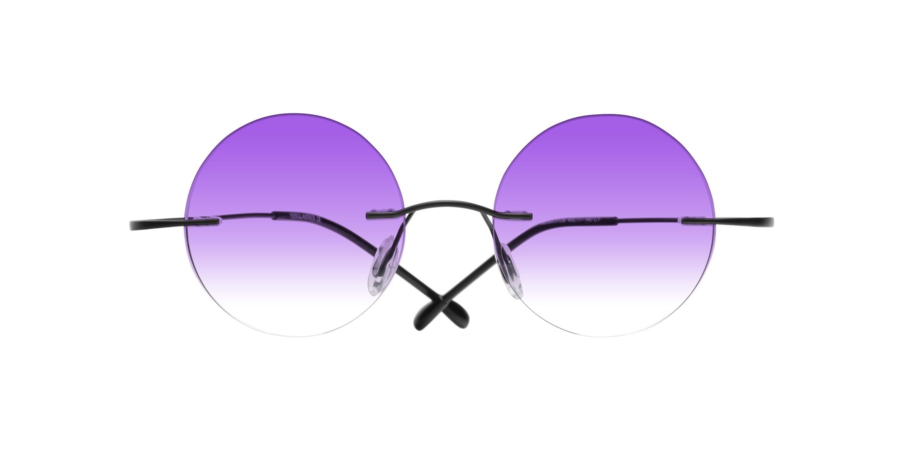 Folded Front of Minicircle in Black with Purple Gradient Lenses