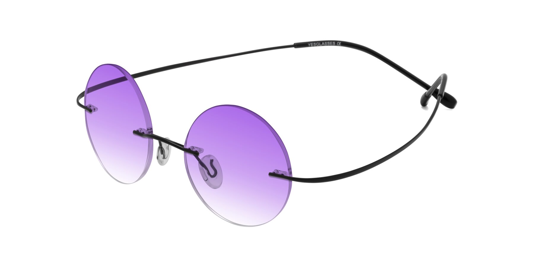 Angle of Minicircle in Black with Purple Gradient Lenses