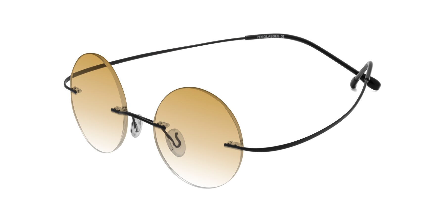 Angle of Minicircle in Black with Champagne Gradient Lenses