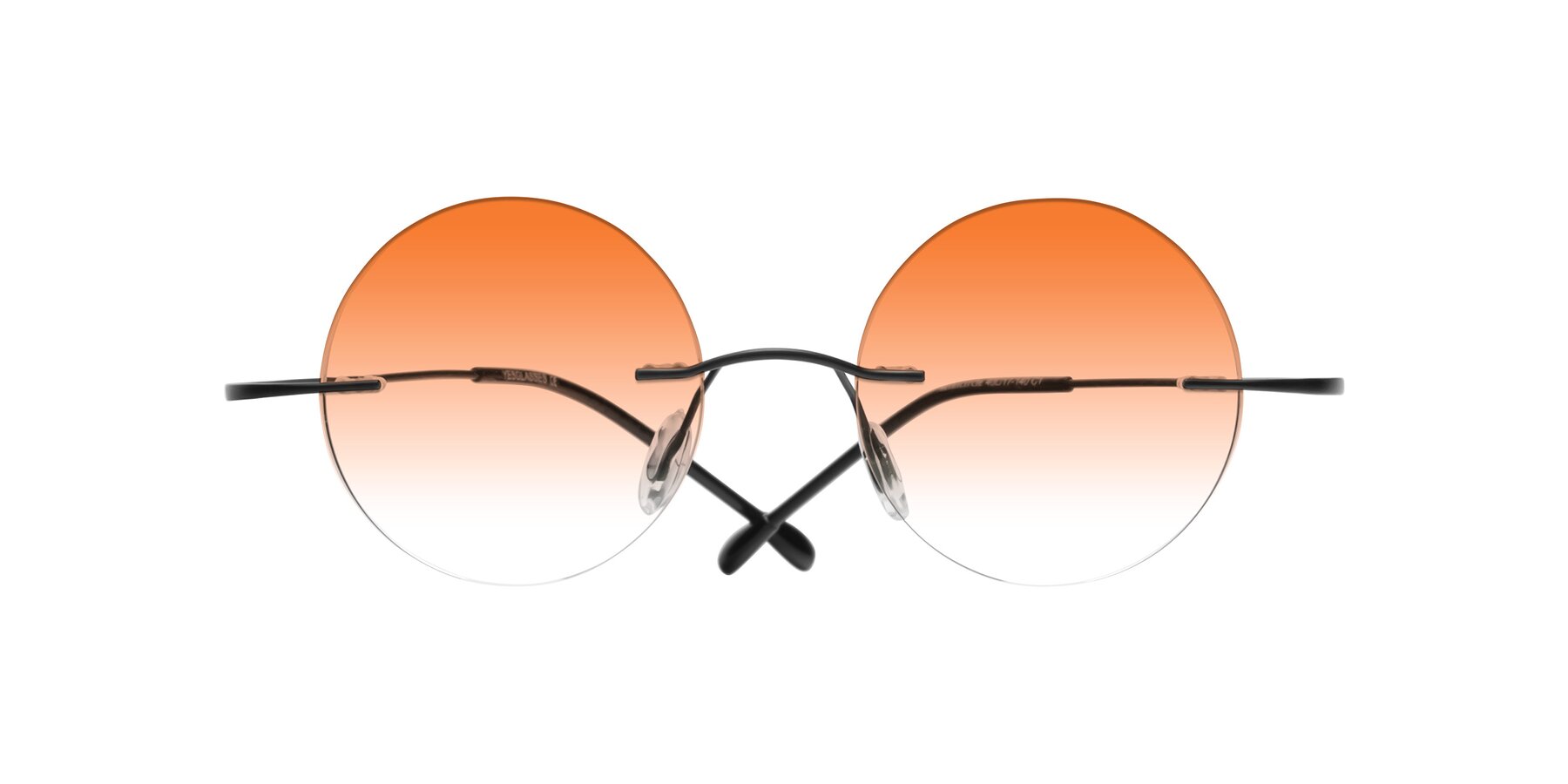 Folded Front of Minicircle in Black with Orange Gradient Lenses