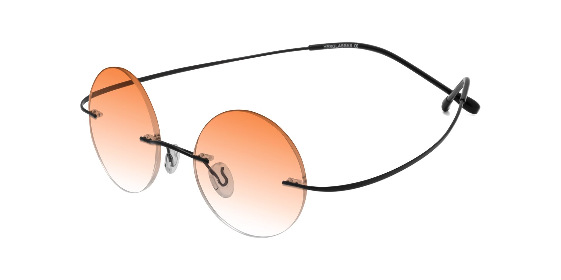 Angle of Minicircle in Black with Orange Gradient Lenses