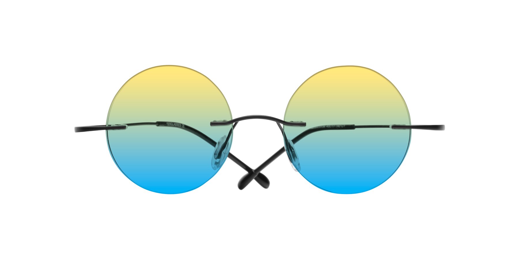 Folded Front of Minicircle in Black with Yellow / Blue Gradient Lenses