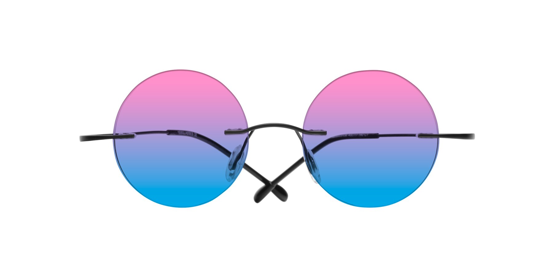 Folded Front of Minicircle in Black with Pink / Blue Gradient Lenses