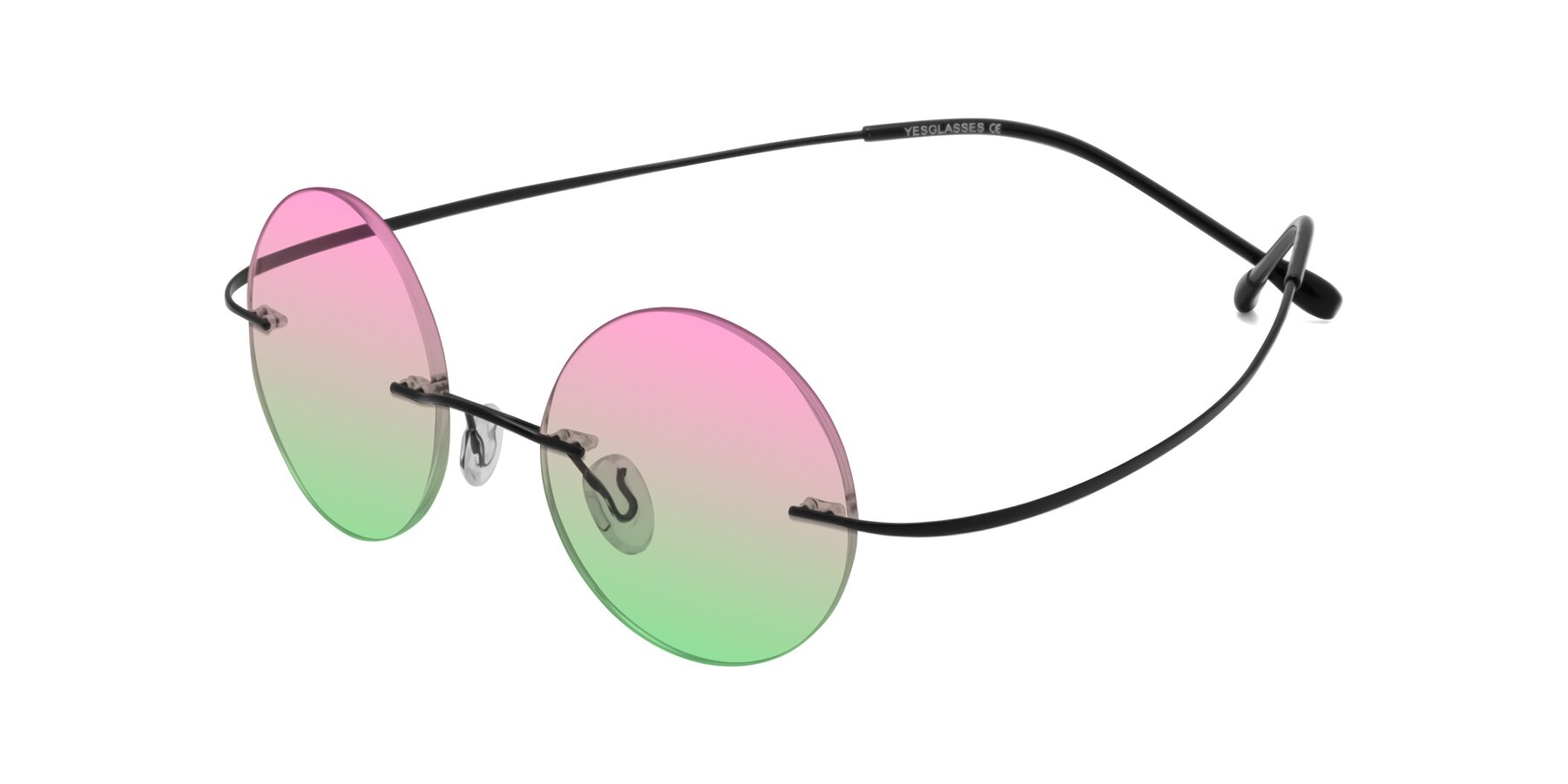 Angle of Minicircle in Black with Pink / Green Gradient Lenses