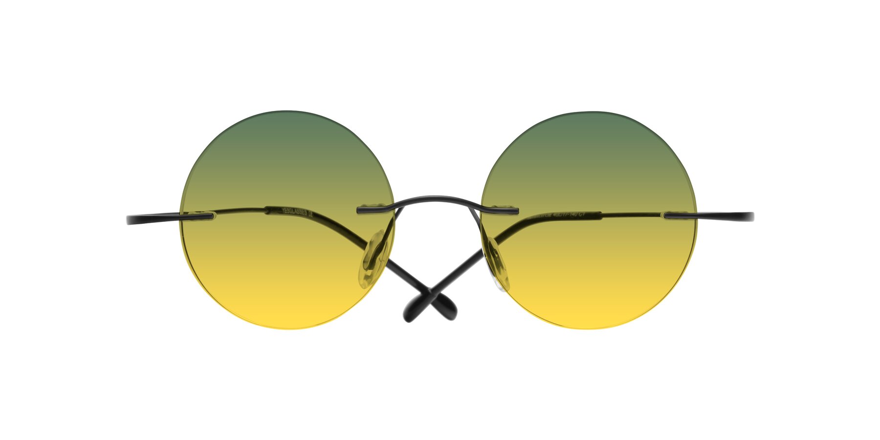 Folded Front of Minicircle in Black with Green / Yellow Gradient Lenses