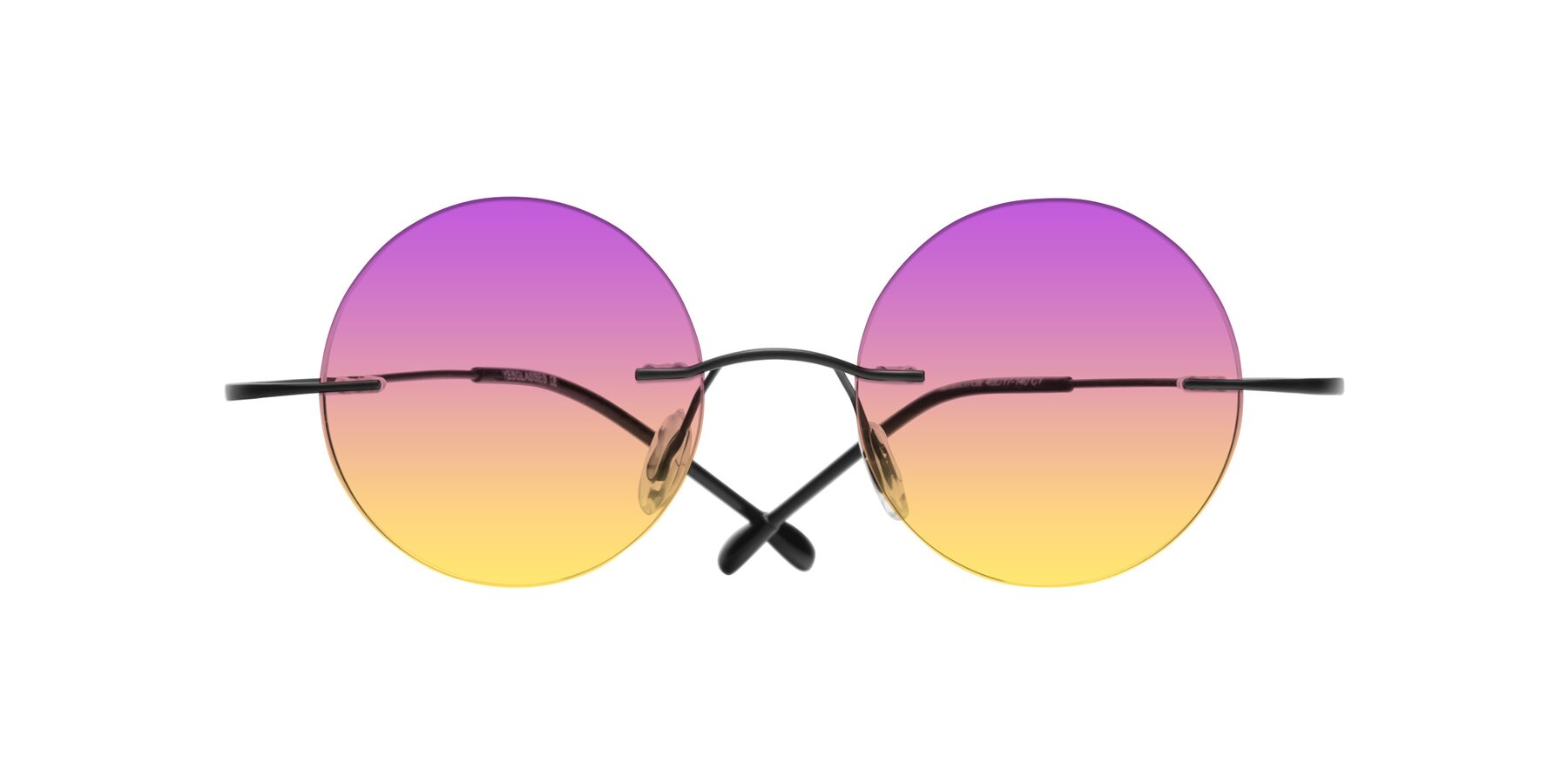 Folded Front of Minicircle in Black with Purple / Yellow Gradient Lenses