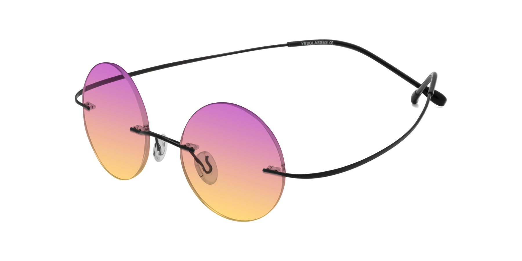 Angle of Minicircle in Black with Purple / Yellow Gradient Lenses