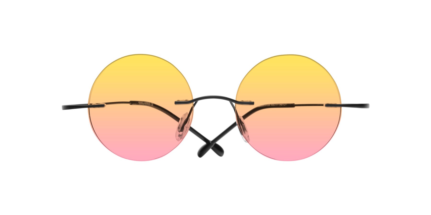 Folded Front of Minicircle in Black with Yellow / Pink Gradient Lenses