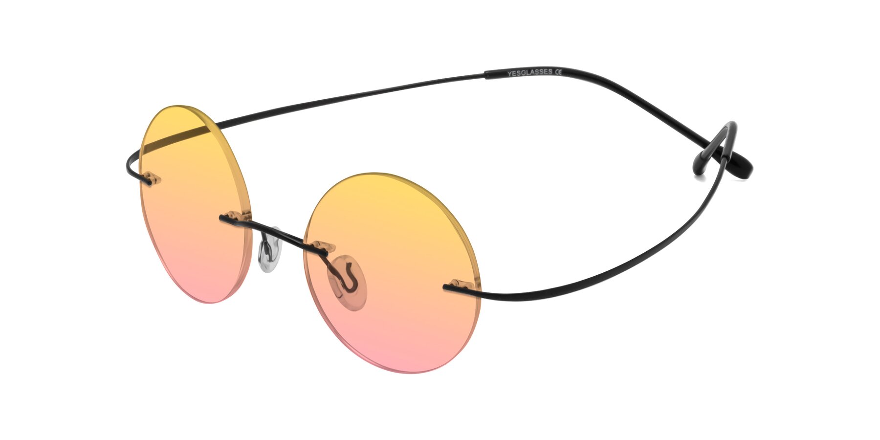 Angle of Minicircle in Black with Yellow / Pink Gradient Lenses