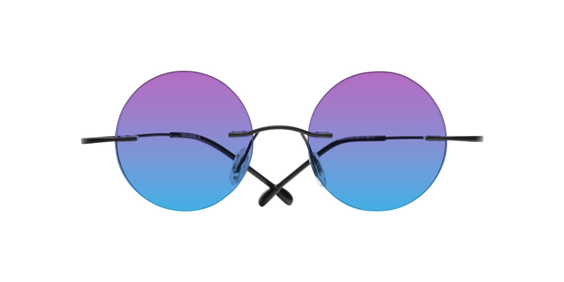 Folded Front of Minicircle in Black with Purple / Blue Gradient Lenses