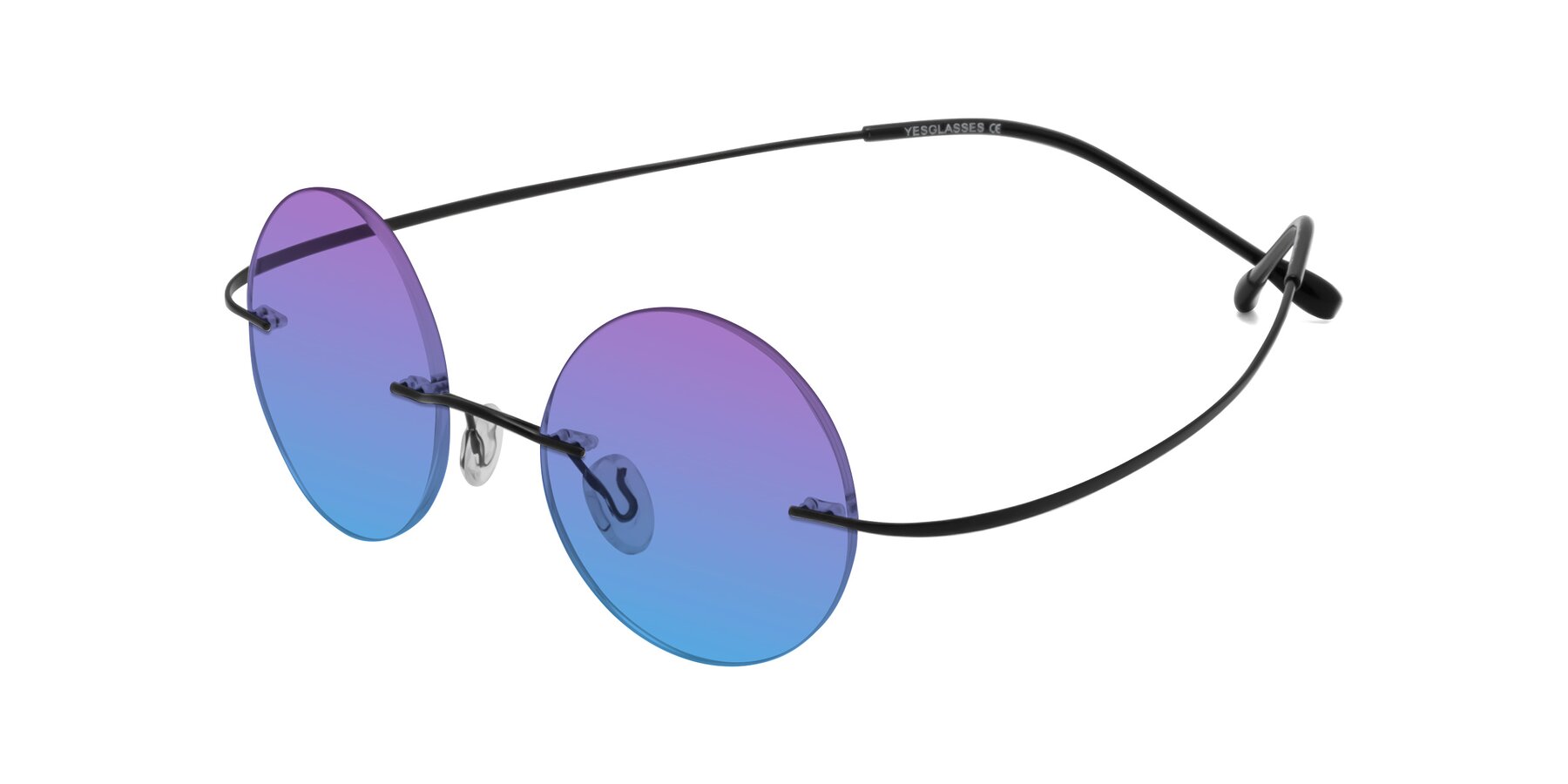 Angle of Minicircle in Black with Purple / Blue Gradient Lenses