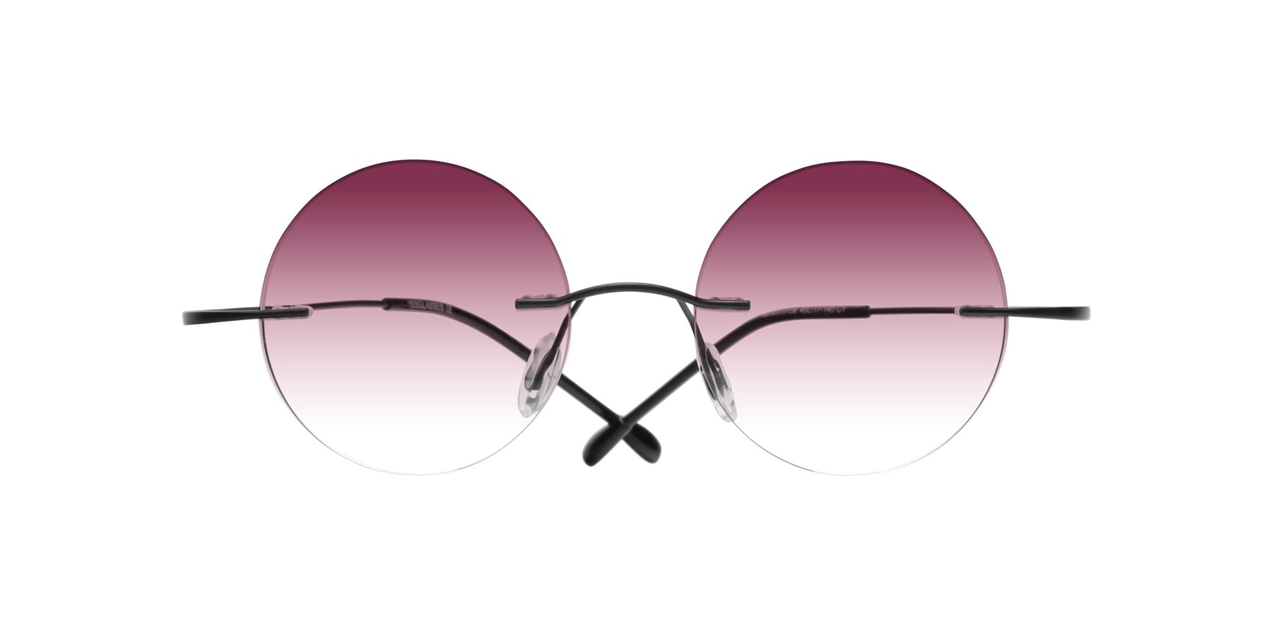 Folded Front of Minicircle in Black with Wine Gradient Lenses