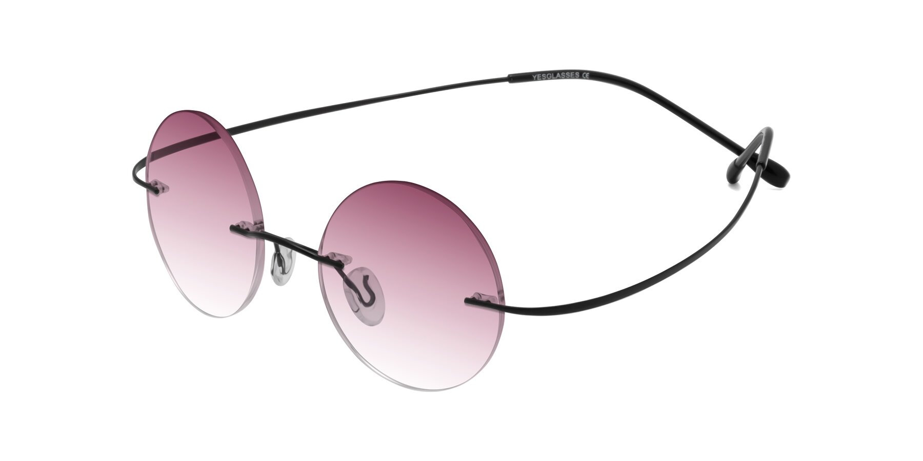 Angle of Minicircle in Black with Wine Gradient Lenses