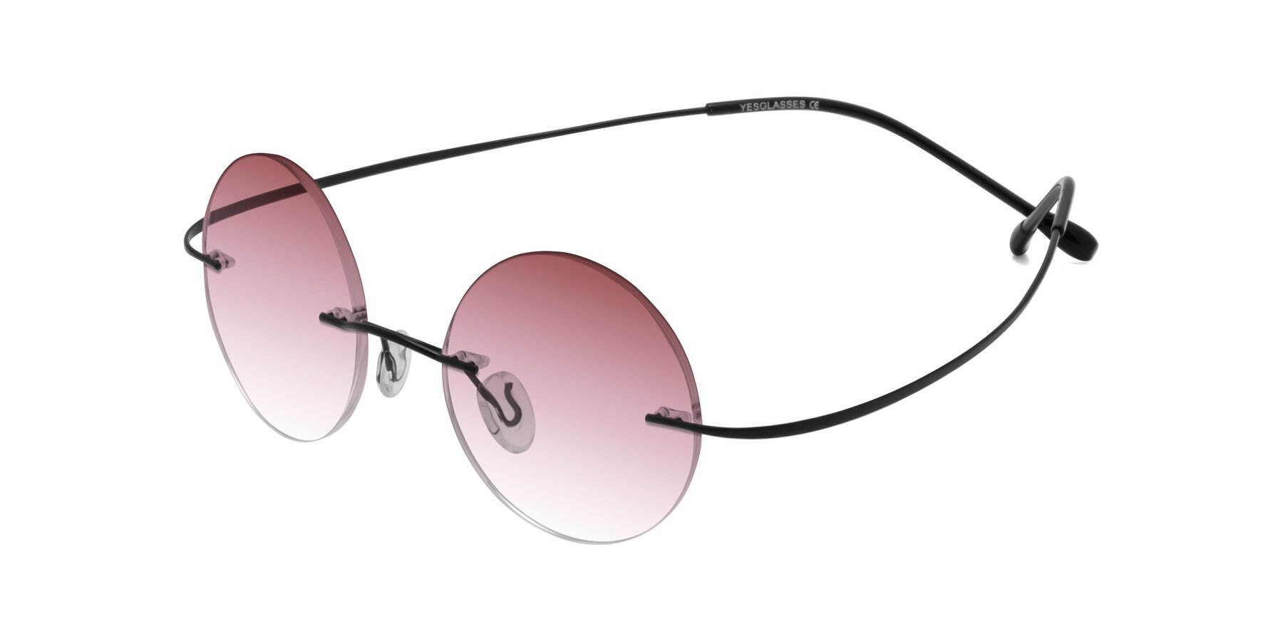 Angle of Minicircle in Black with Garnet Gradient Lenses