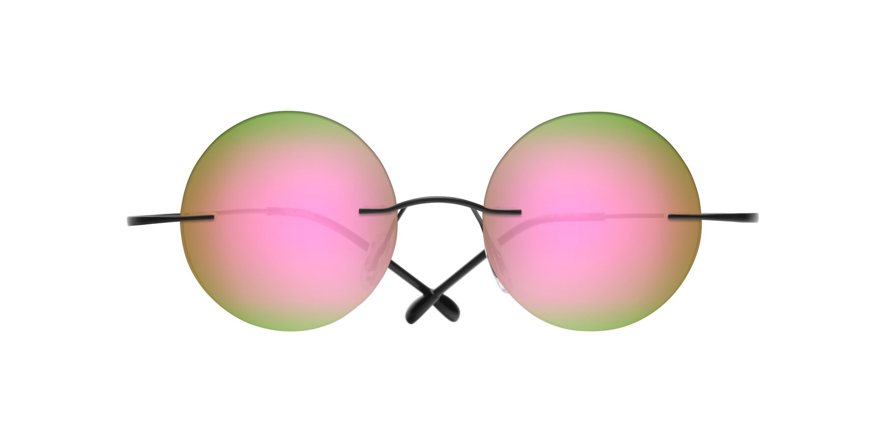 Folded Front of Minicircle in Black with Pink Mirrored Lenses