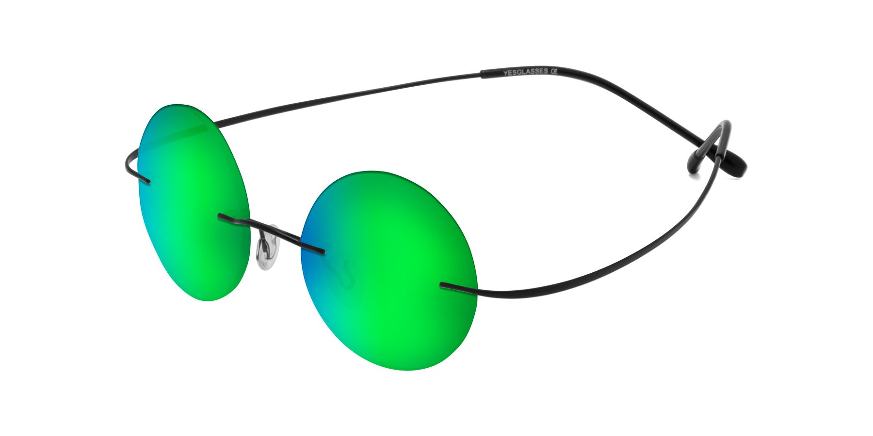 Angle of Minicircle in Black with Green Mirrored Lenses
