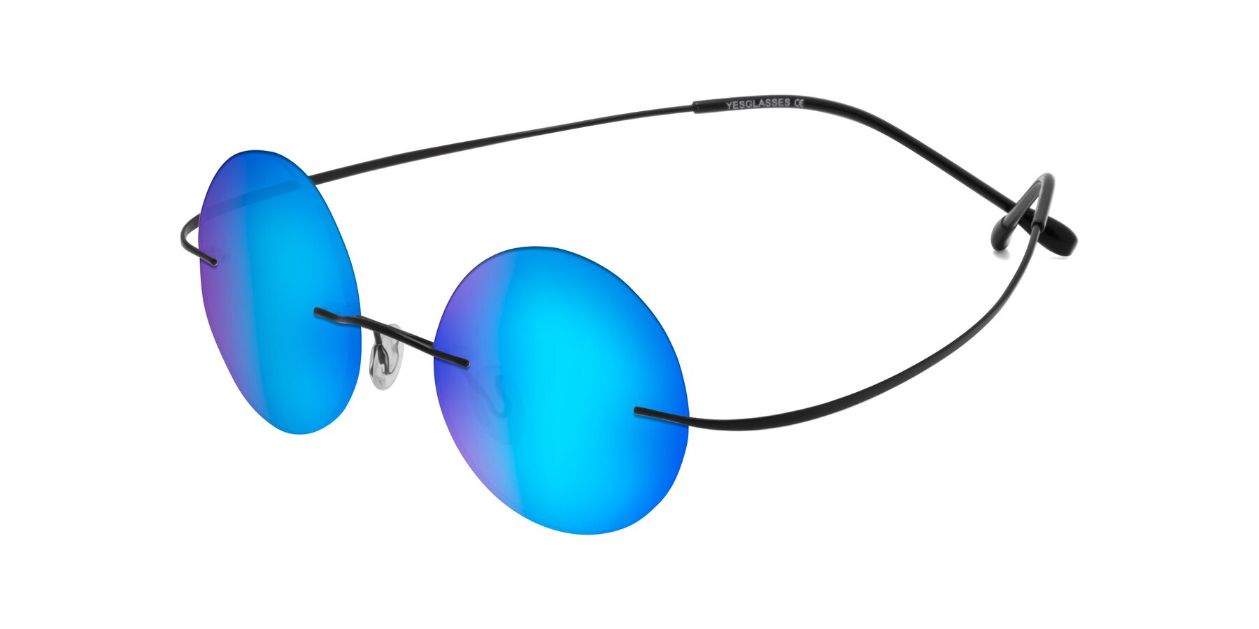 Angle of Minicircle in Black with Blue Mirrored Lenses