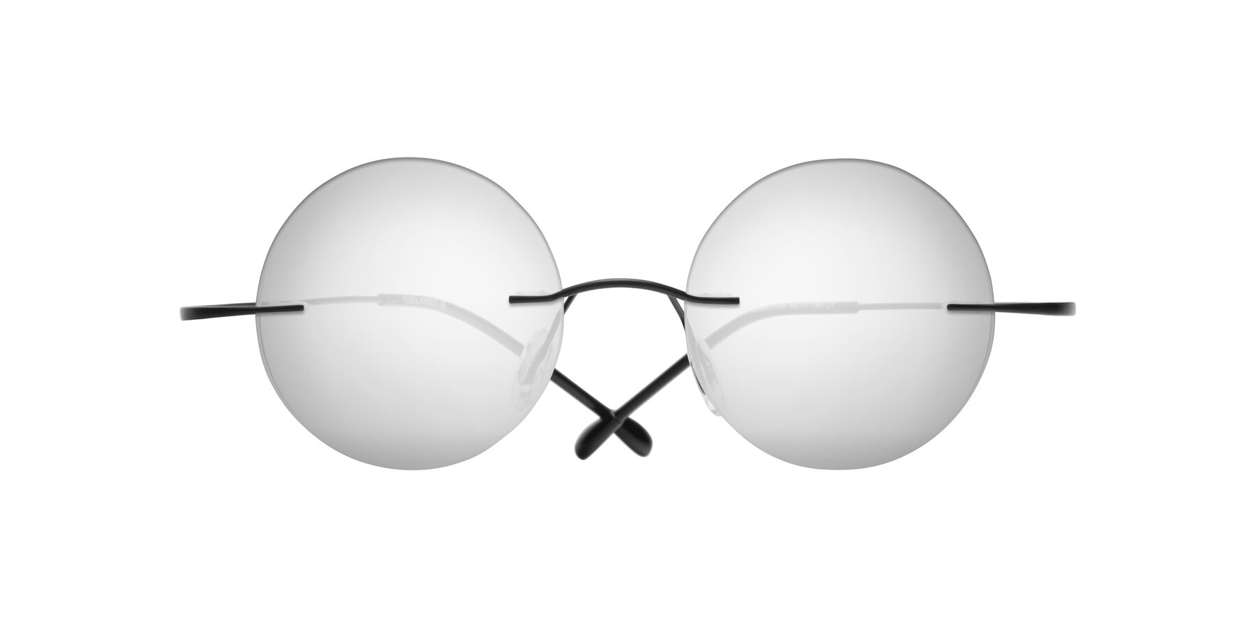 Folded Front of Minicircle in Black with Silver Mirrored Lenses