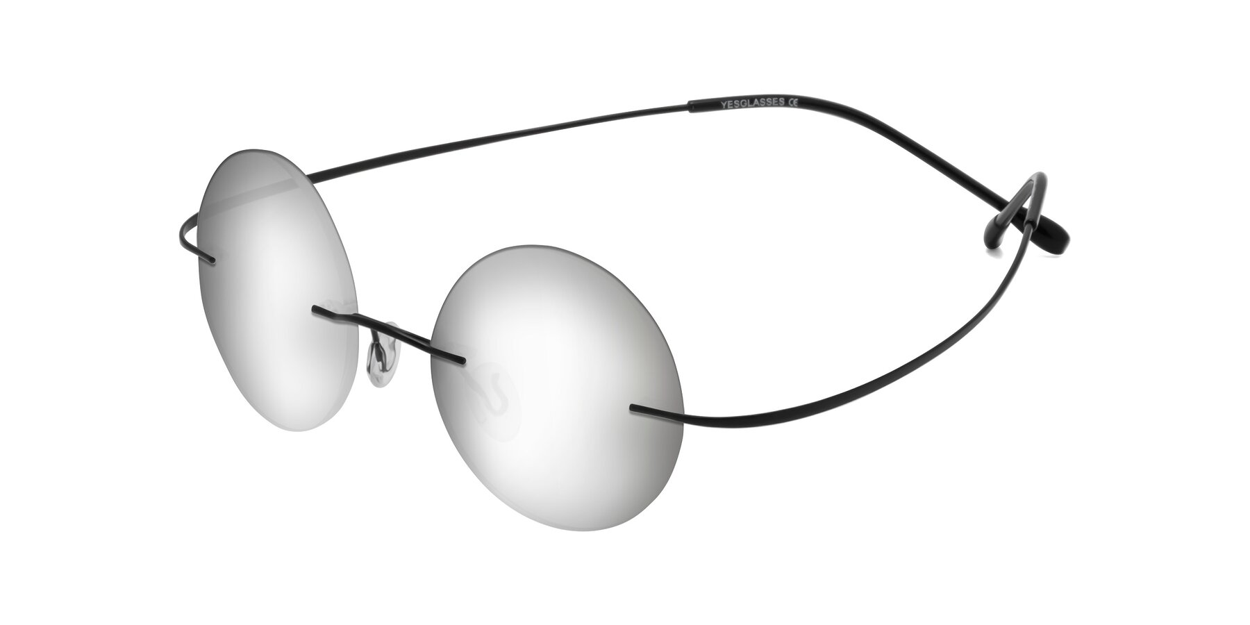 Angle of Minicircle in Black with Silver Mirrored Lenses