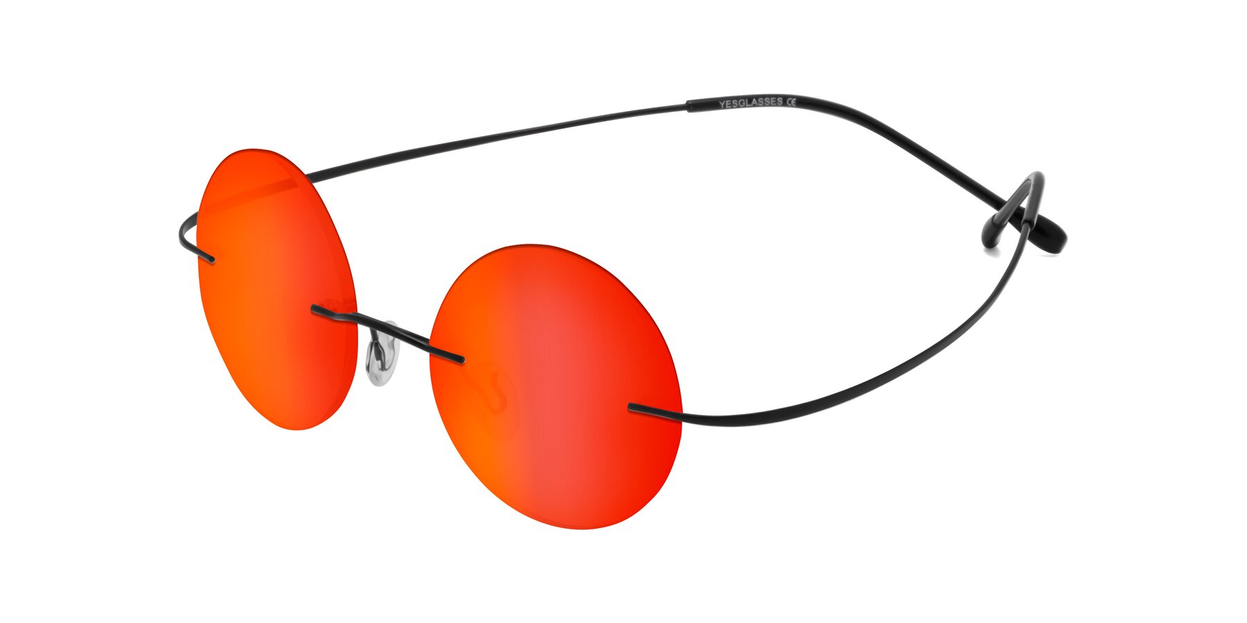 Angle of Minicircle in Black with Red Gold Mirrored Lenses