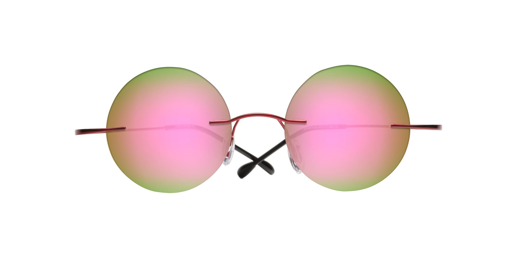 Folded Front of Minicircle in Wine with Pink Mirrored Lenses