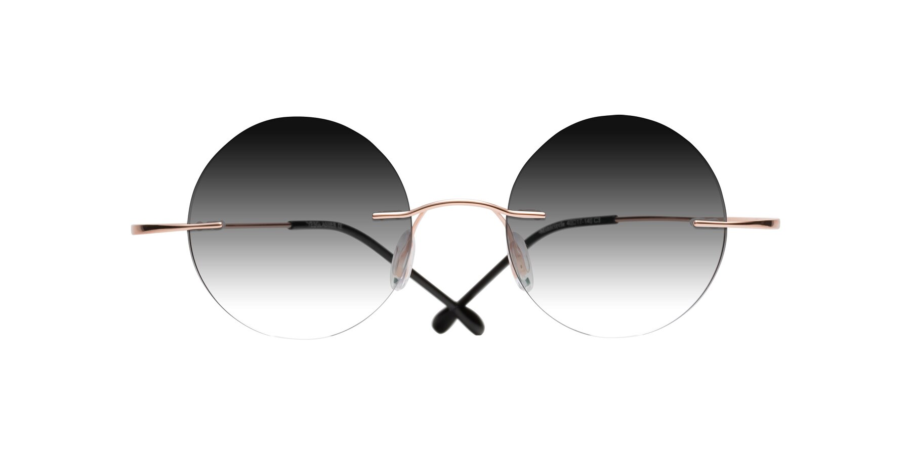 Folded Front of Minicircle in Rose Gold with Gray Gradient Lenses