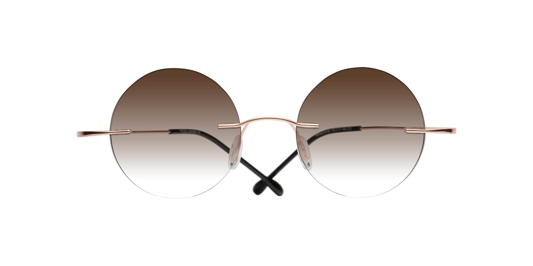 Folded Front of Minicircle in Rose Gold with Brown Gradient Lenses