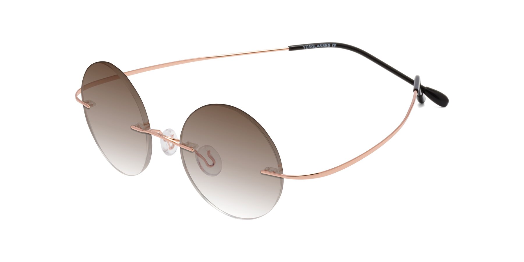 Angle of Minicircle in Rose Gold with Brown Gradient Lenses