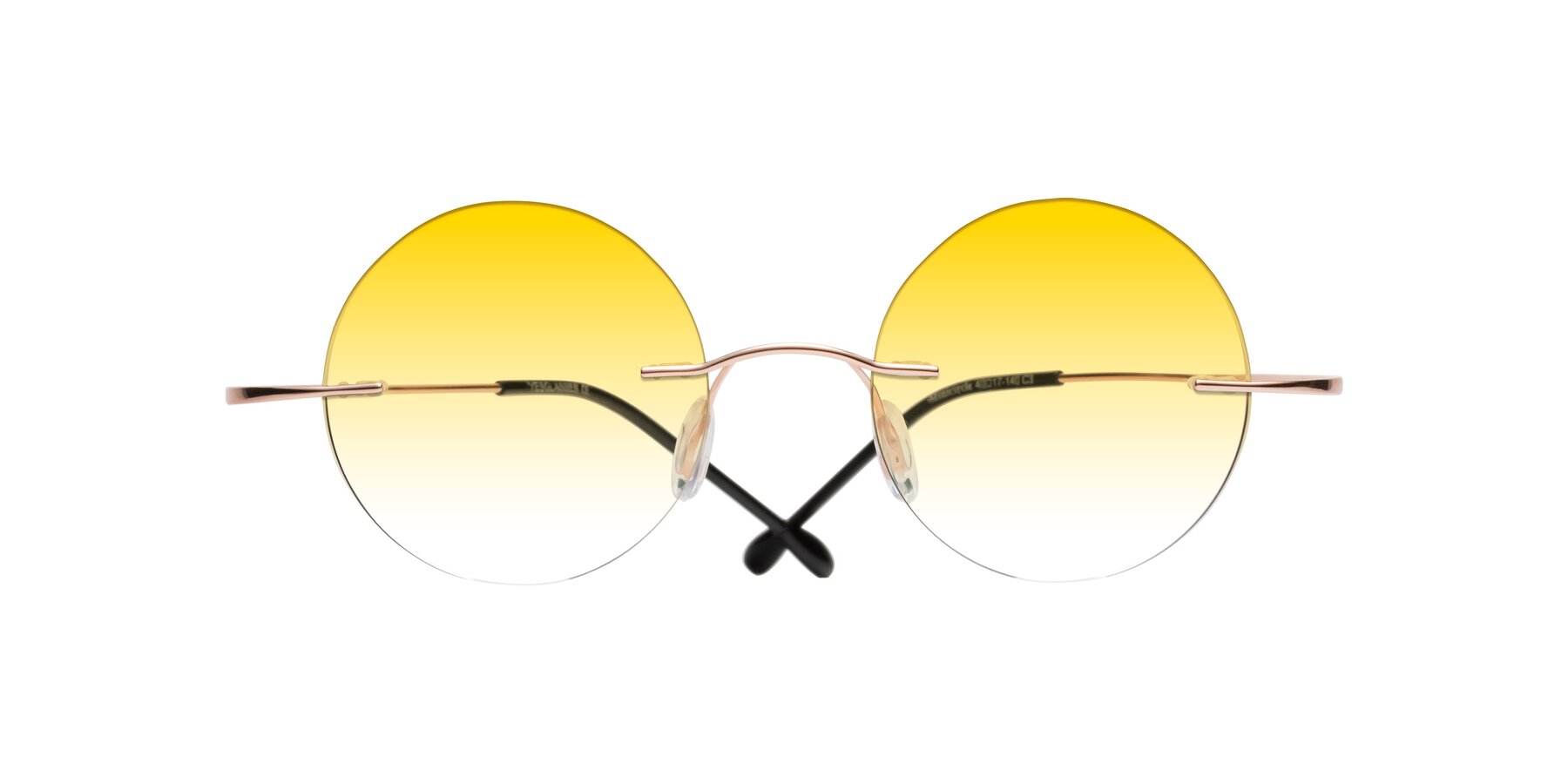 Folded Front of Minicircle in Rose Gold with Yellow Gradient Lenses
