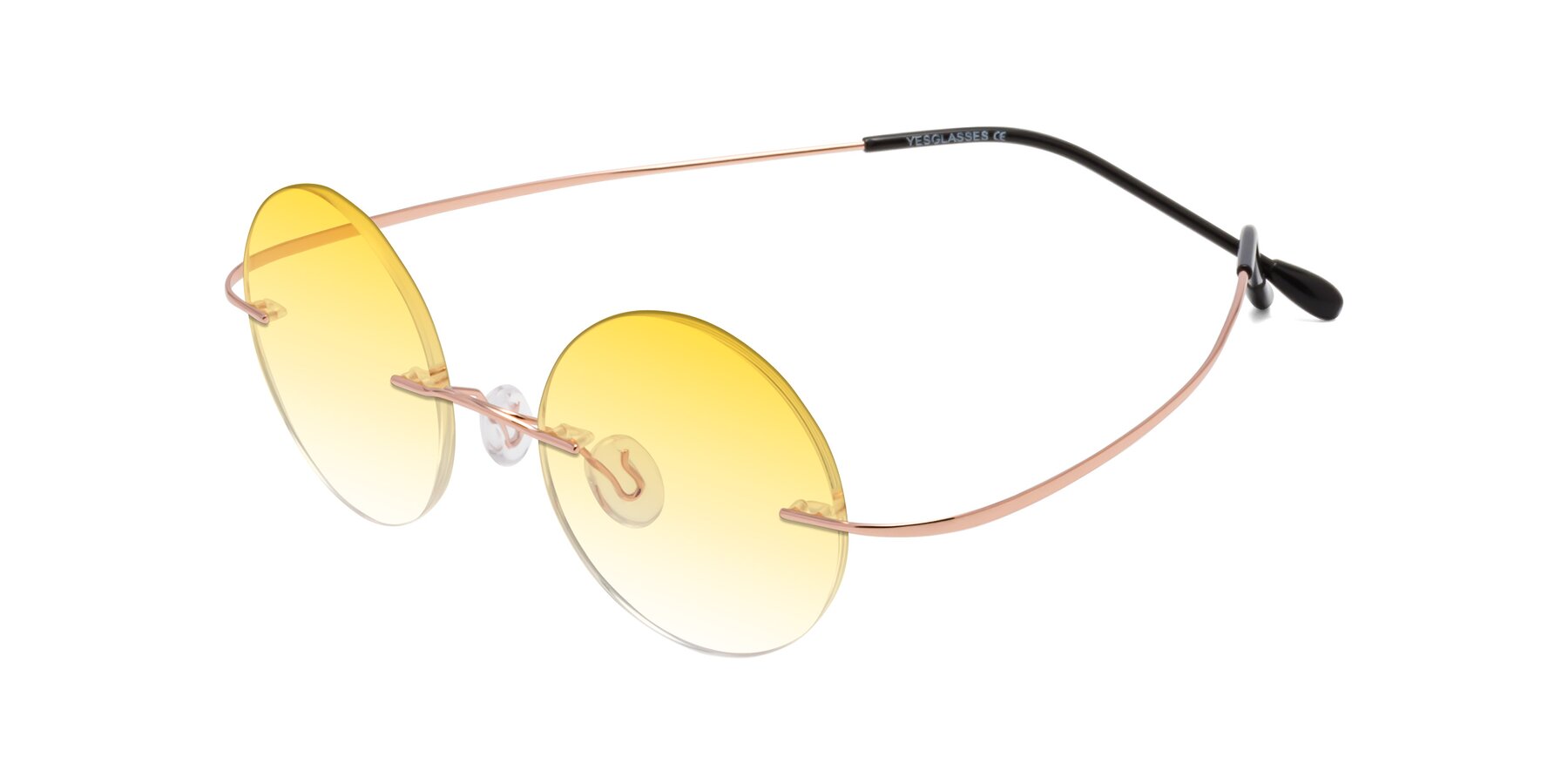 Angle of Minicircle in Rose Gold with Yellow Gradient Lenses