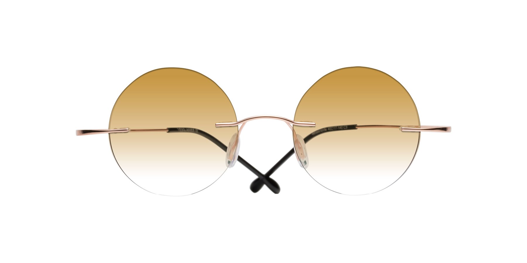 Folded Front of Minicircle in Rose Gold with Champagne Gradient Lenses