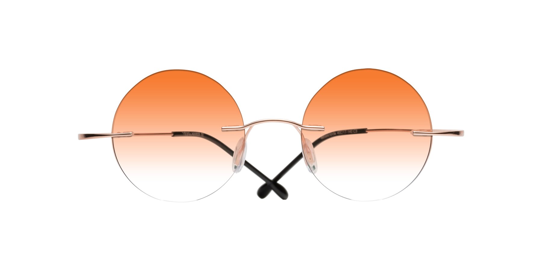 Folded Front of Minicircle in Rose Gold with Orange Gradient Lenses