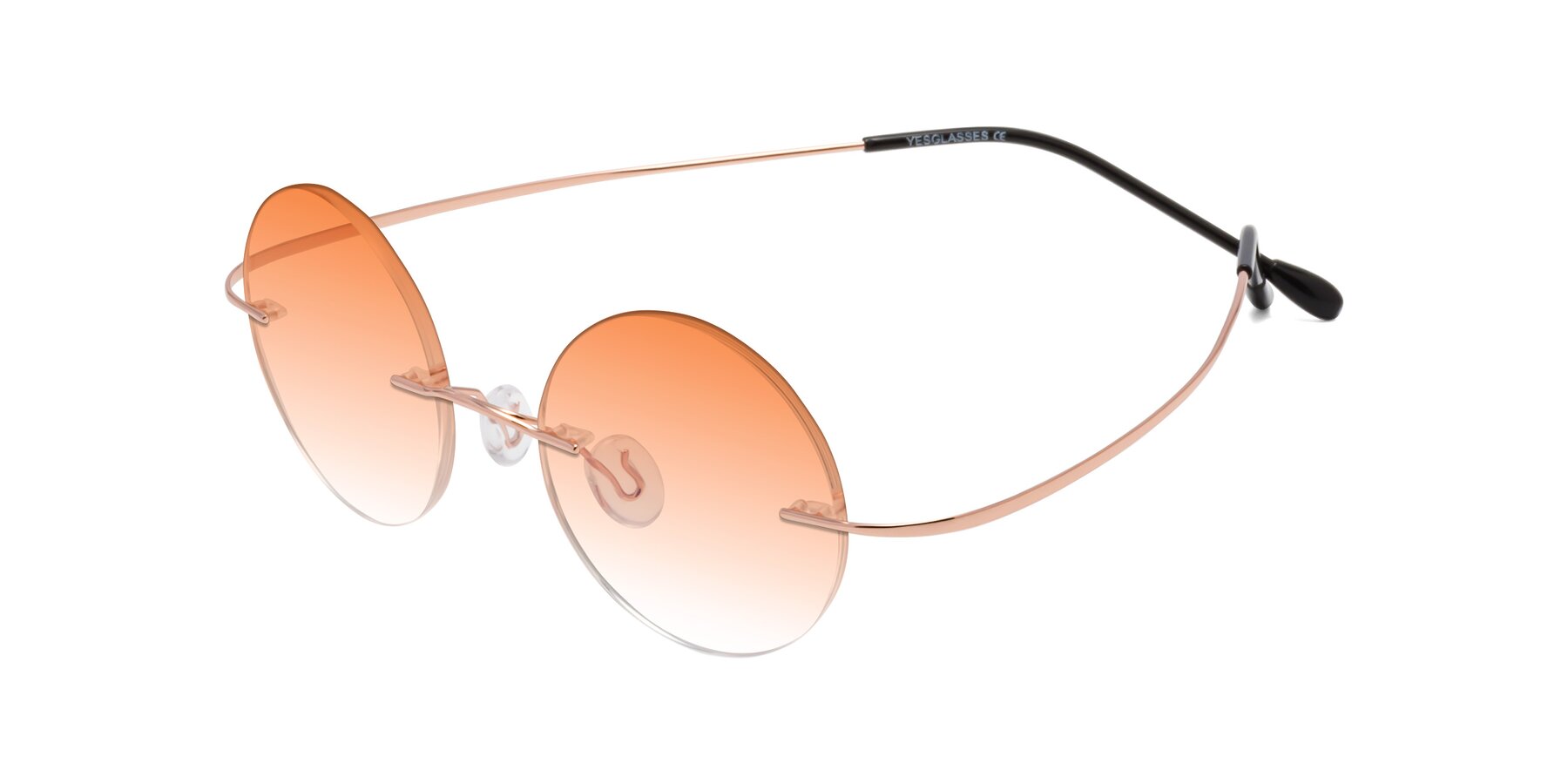 Angle of Minicircle in Rose Gold with Orange Gradient Lenses