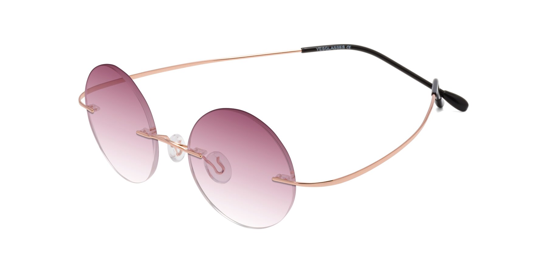 Angle of Minicircle in Rose Gold with Wine Gradient Lenses