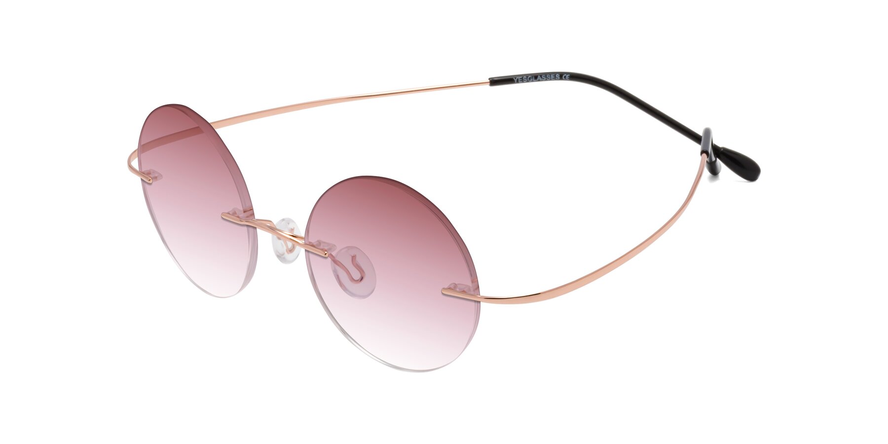 Angle of Minicircle in Rose Gold with Garnet Gradient Lenses