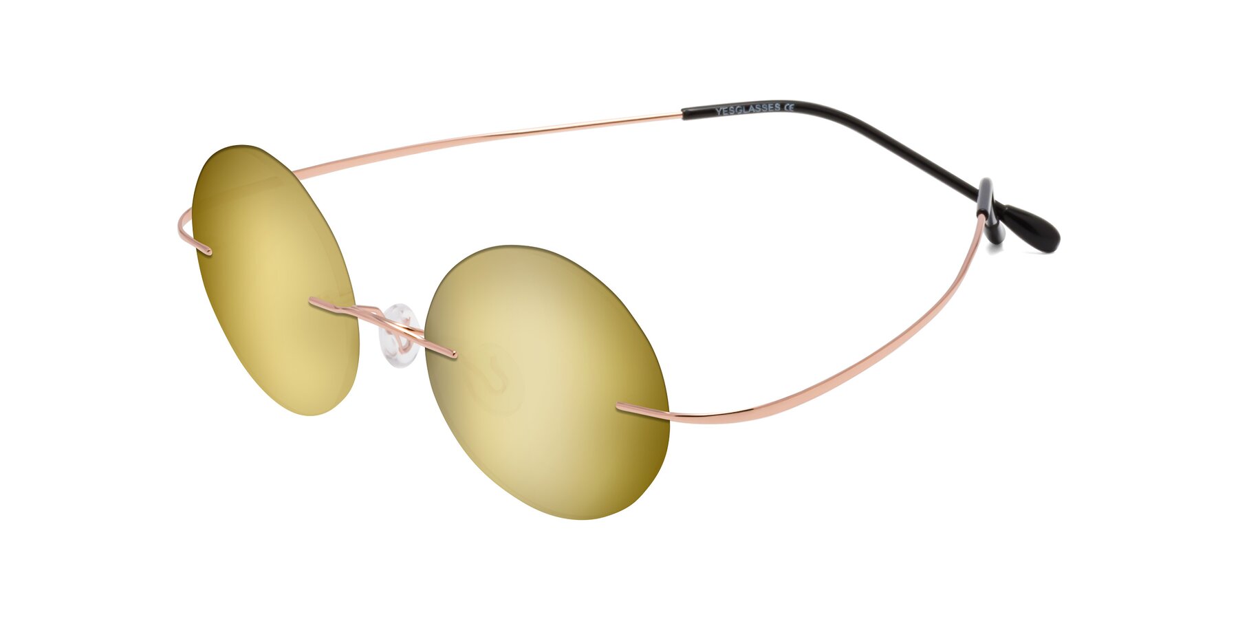 Angle of Minicircle in Rose Gold with Gold Mirrored Lenses