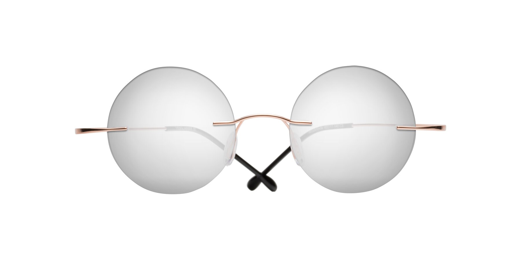 Folded Front of Minicircle in Rose Gold with Silver Mirrored Lenses