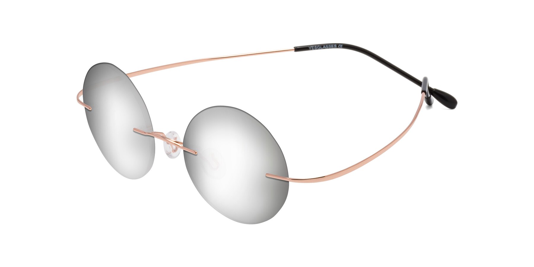 Angle of Minicircle in Rose Gold with Silver Mirrored Lenses