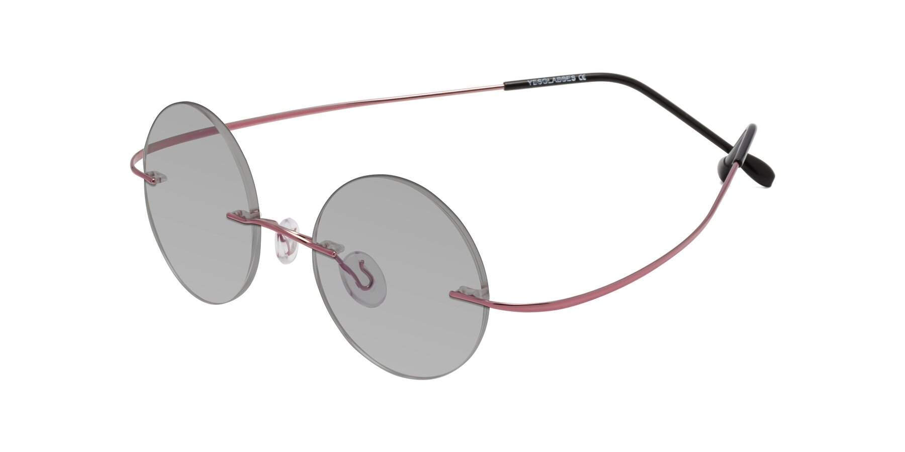 Angle of Minicircle in Light Pink with Light Gray Tinted Lenses