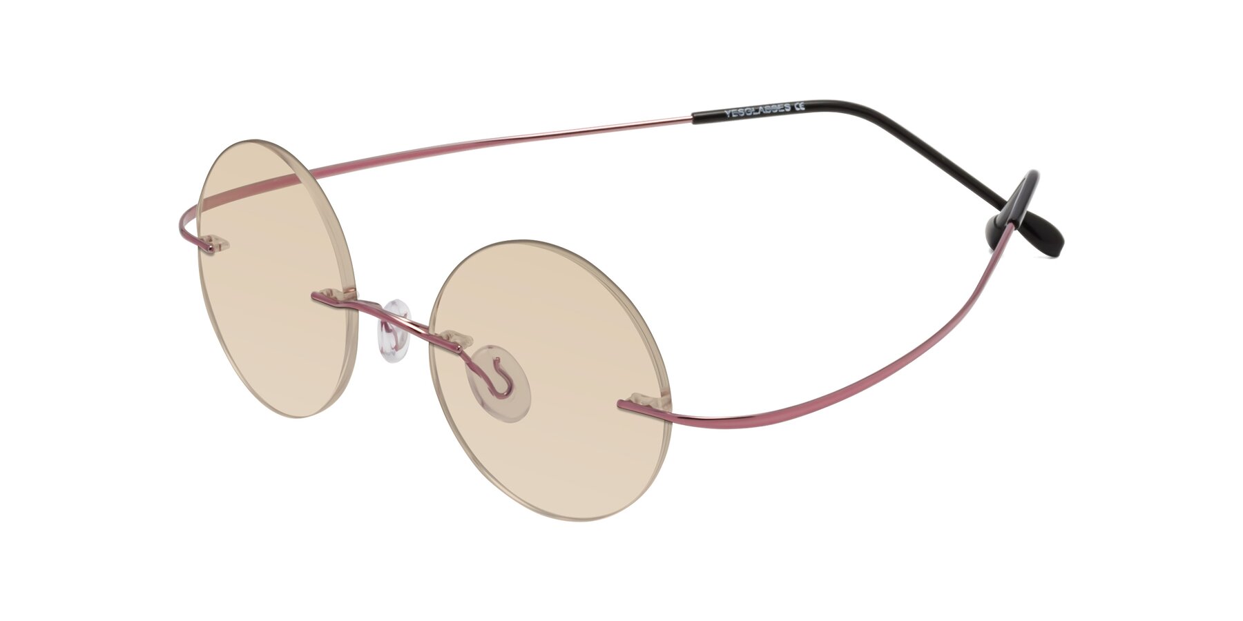 Angle of Minicircle in Light Pink with Light Brown Tinted Lenses