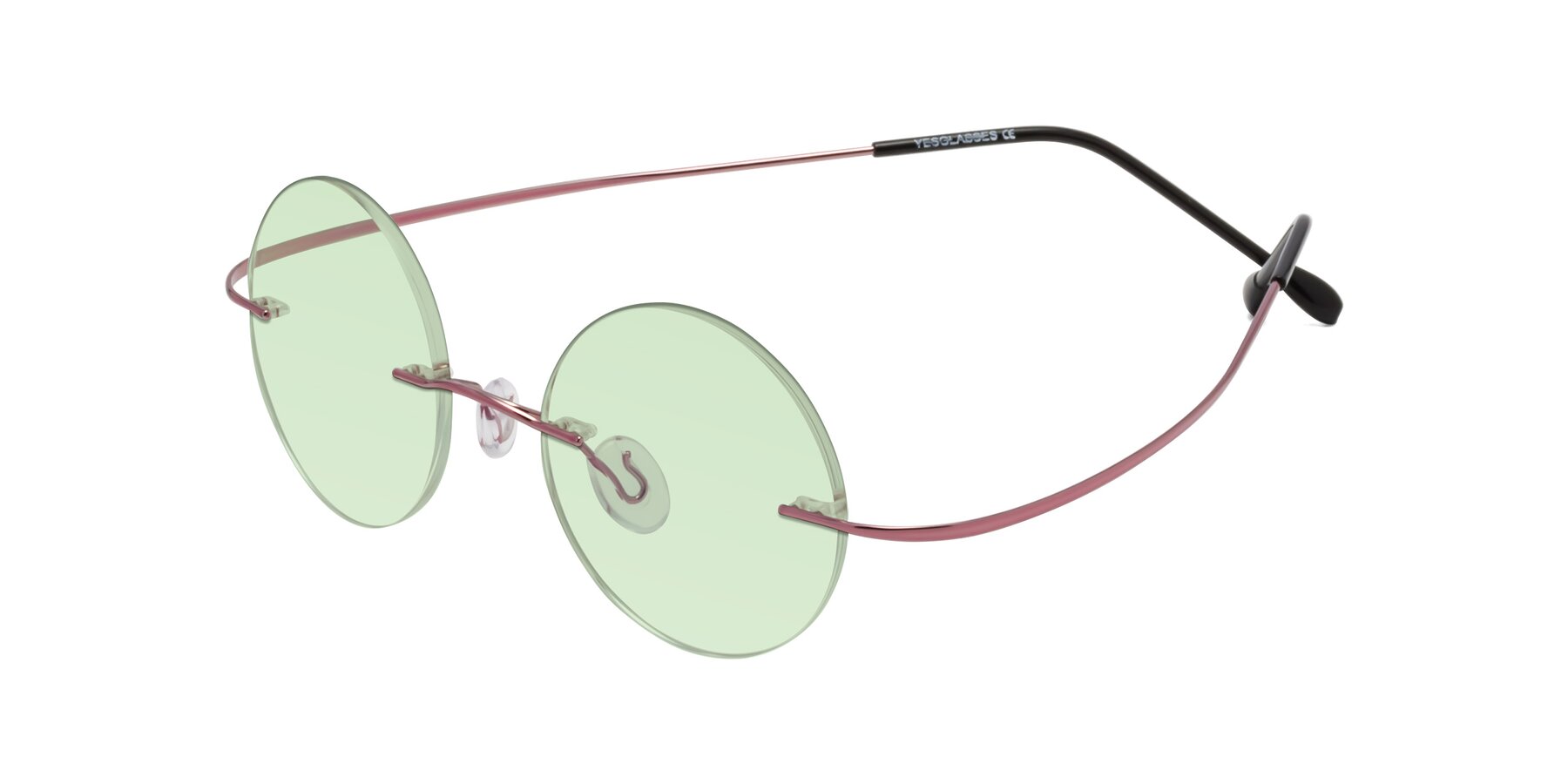 Angle of Minicircle in Light Pink with Light Green Tinted Lenses