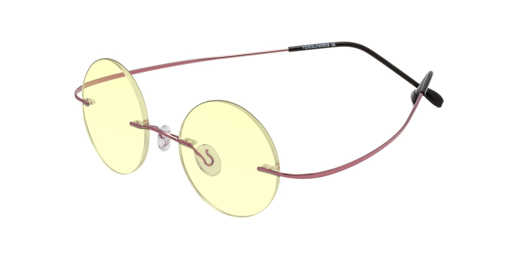 Angle of Minicircle in Light Pink with Light Yellow Tinted Lenses