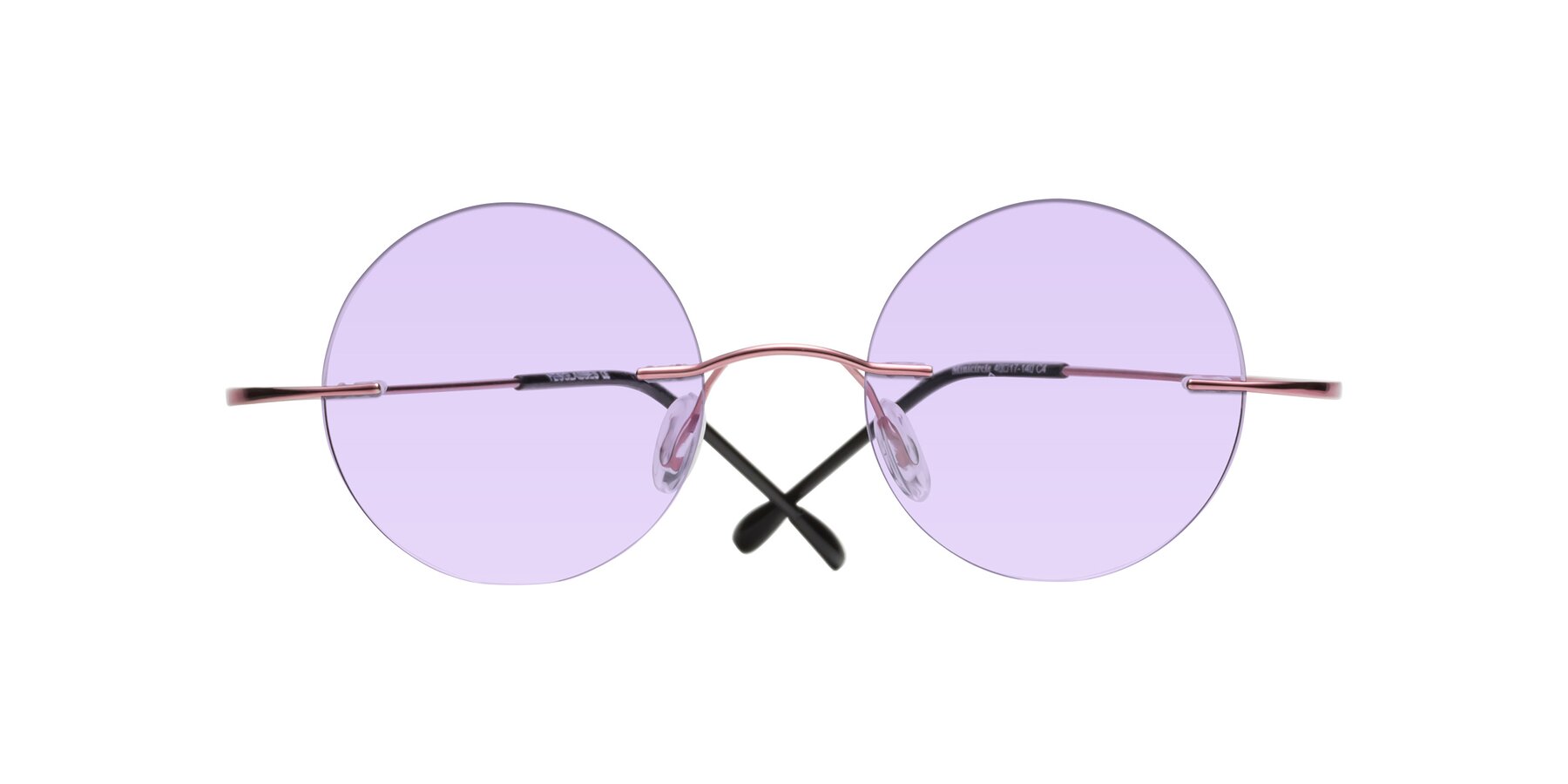 Folded Front of Minicircle in Light Pink with Light Purple Tinted Lenses