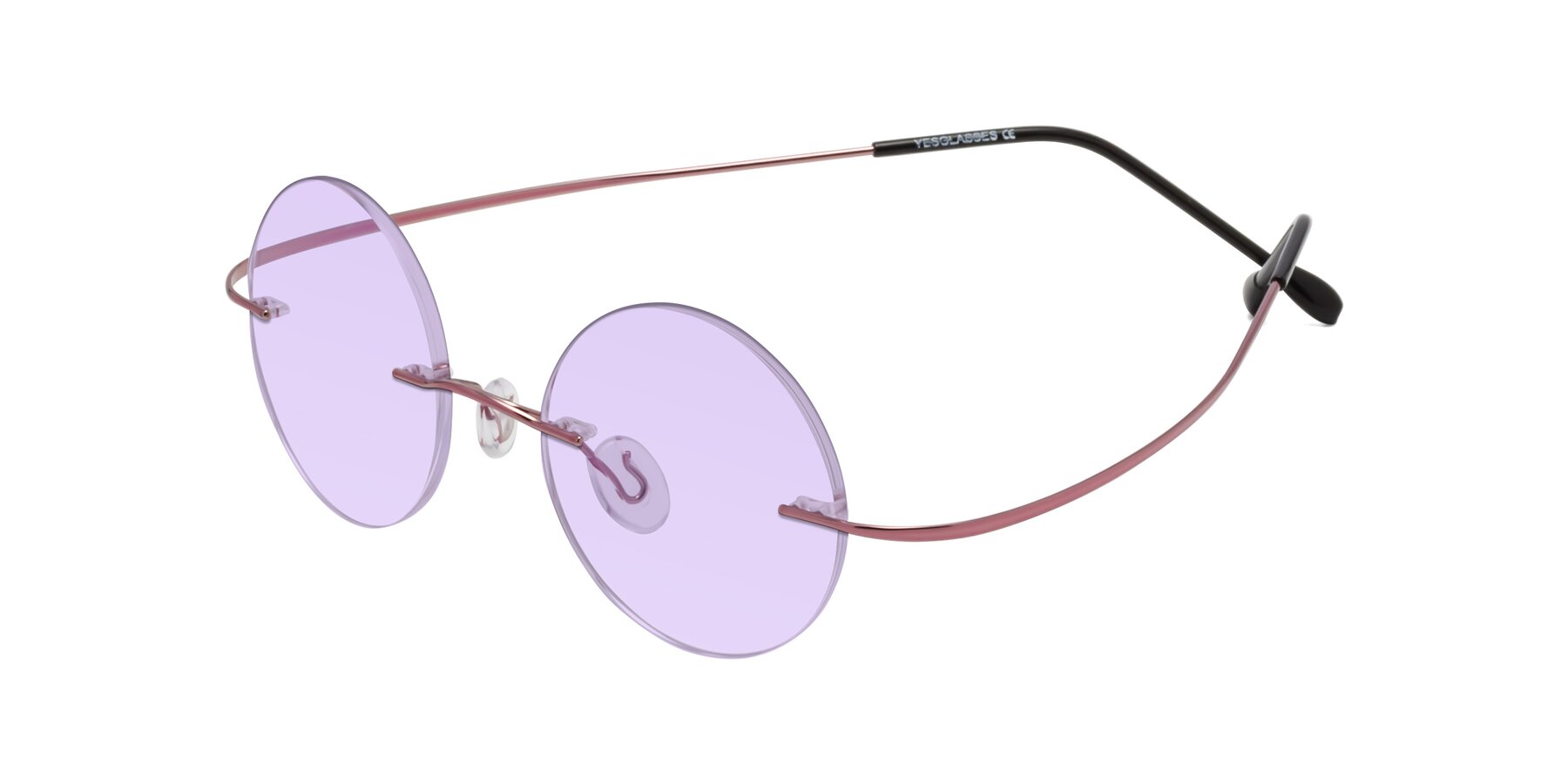 Angle of Minicircle in Light Pink with Light Purple Tinted Lenses