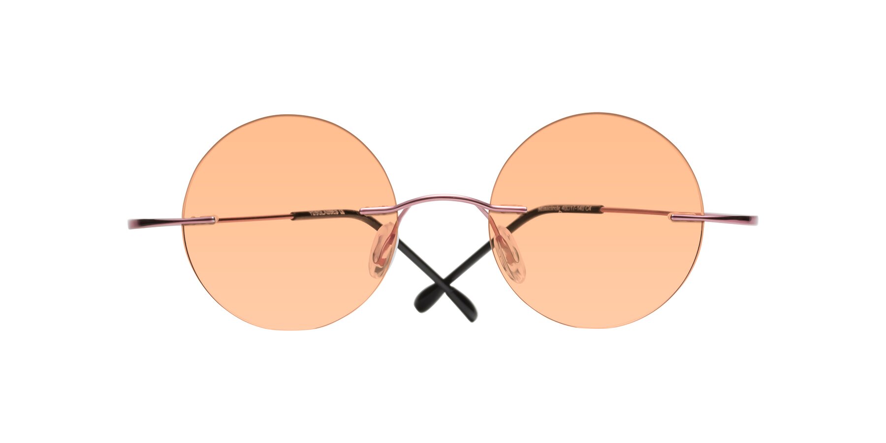 Folded Front of Minicircle in Light Pink with Light Orange Tinted Lenses