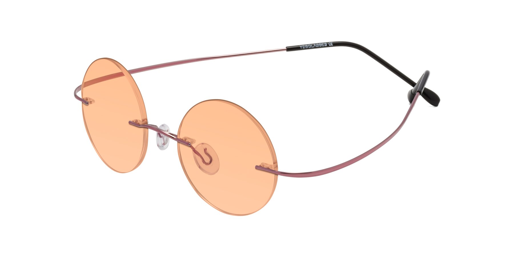 Angle of Minicircle in Light Pink with Light Orange Tinted Lenses
