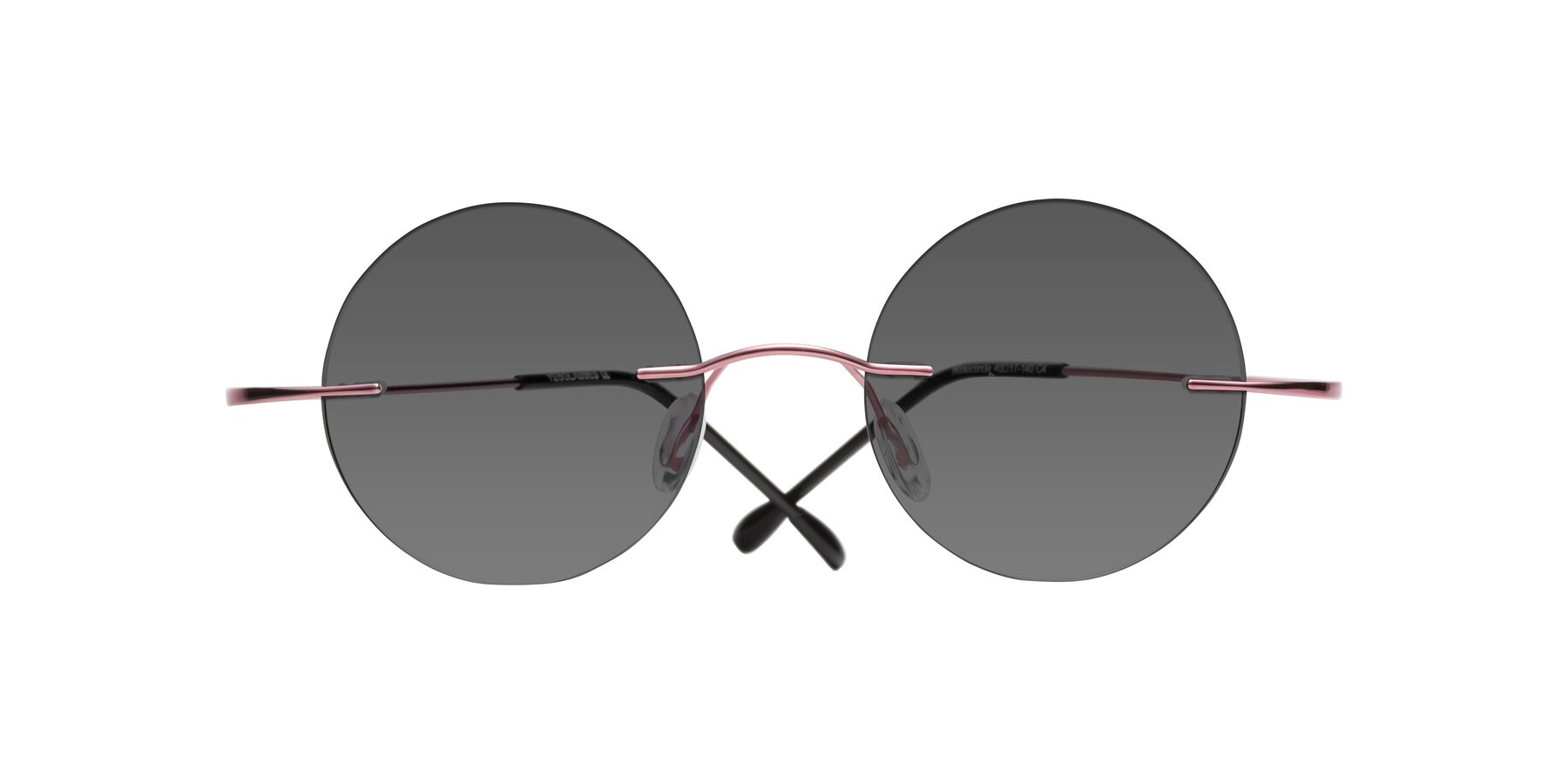 Folded Front of Minicircle in Light Pink with Medium Gray Tinted Lenses