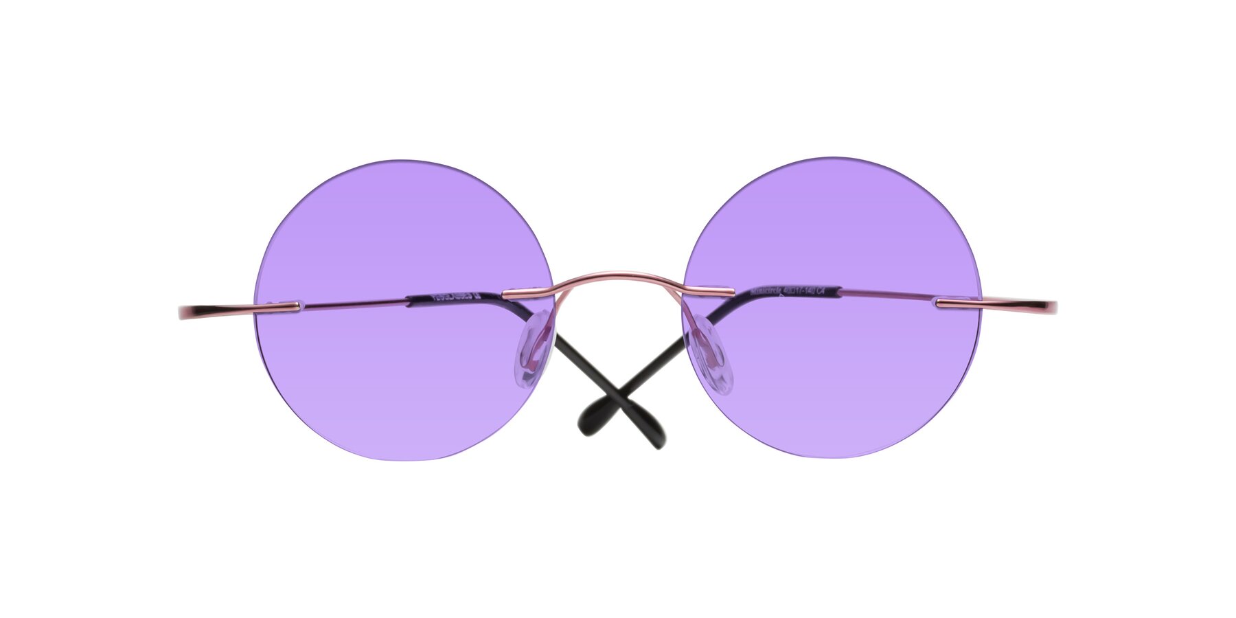 Folded Front of Minicircle in Light Pink with Medium Purple Tinted Lenses