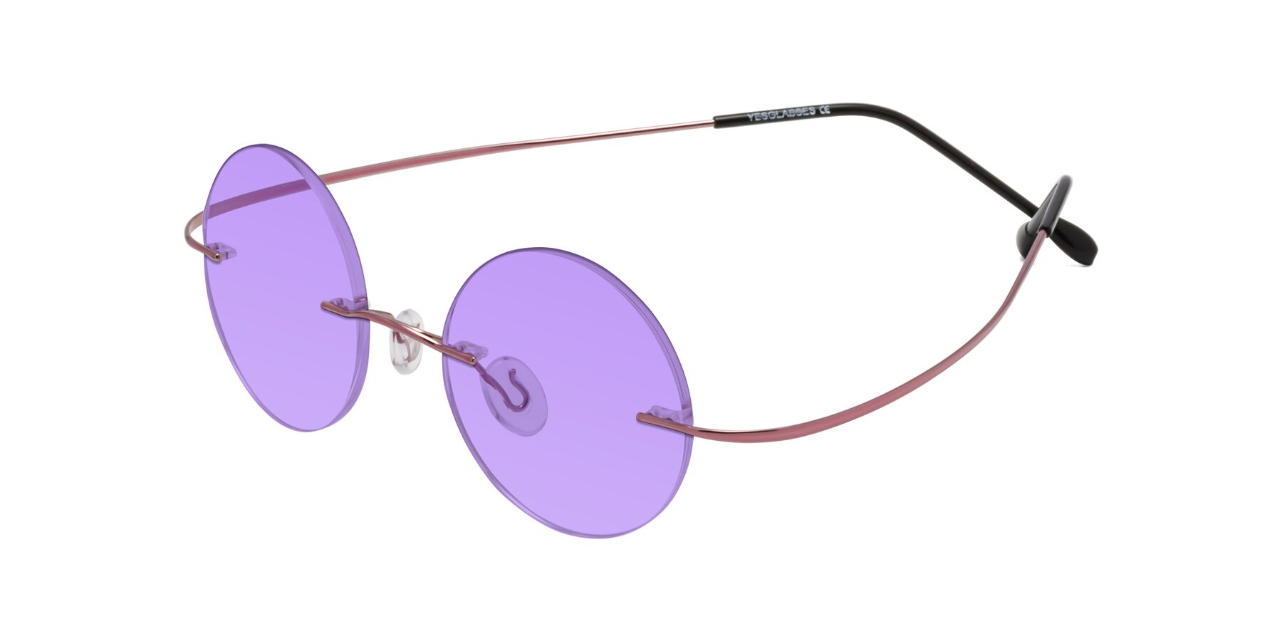 Angle of Minicircle in Light Pink with Medium Purple Tinted Lenses